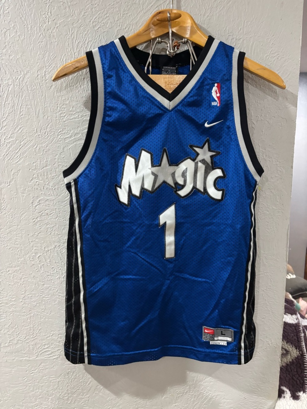 Vintage Nike Orlando Magic NBA Tracy McGrady #1 Blue Basketball Jersey Youth L